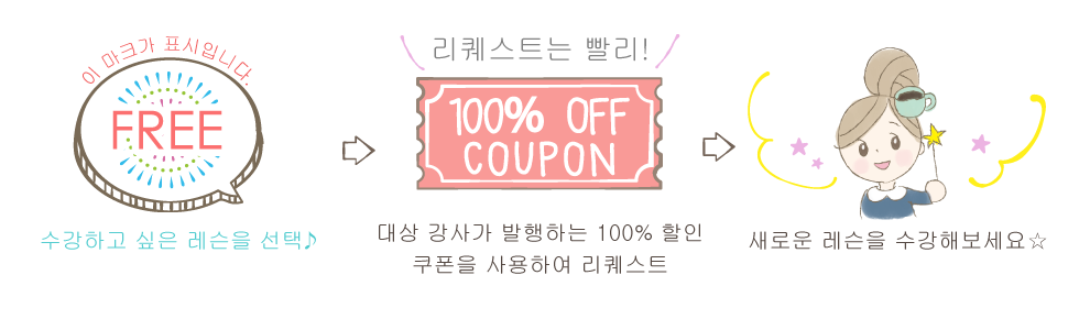 100%オフクーポンでお得にレッスン！